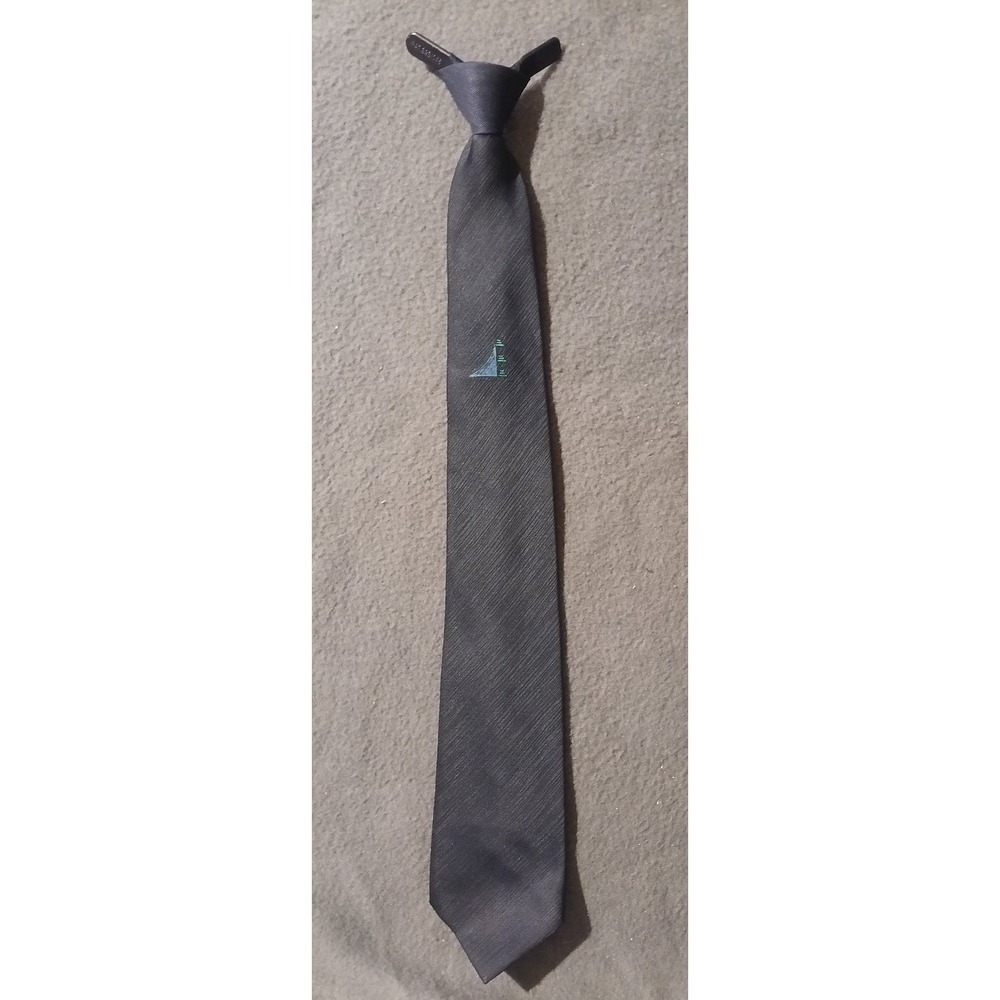 Corsair Men's Classic Length Navy Blue Polyester Clip On Tie with Tree Logo